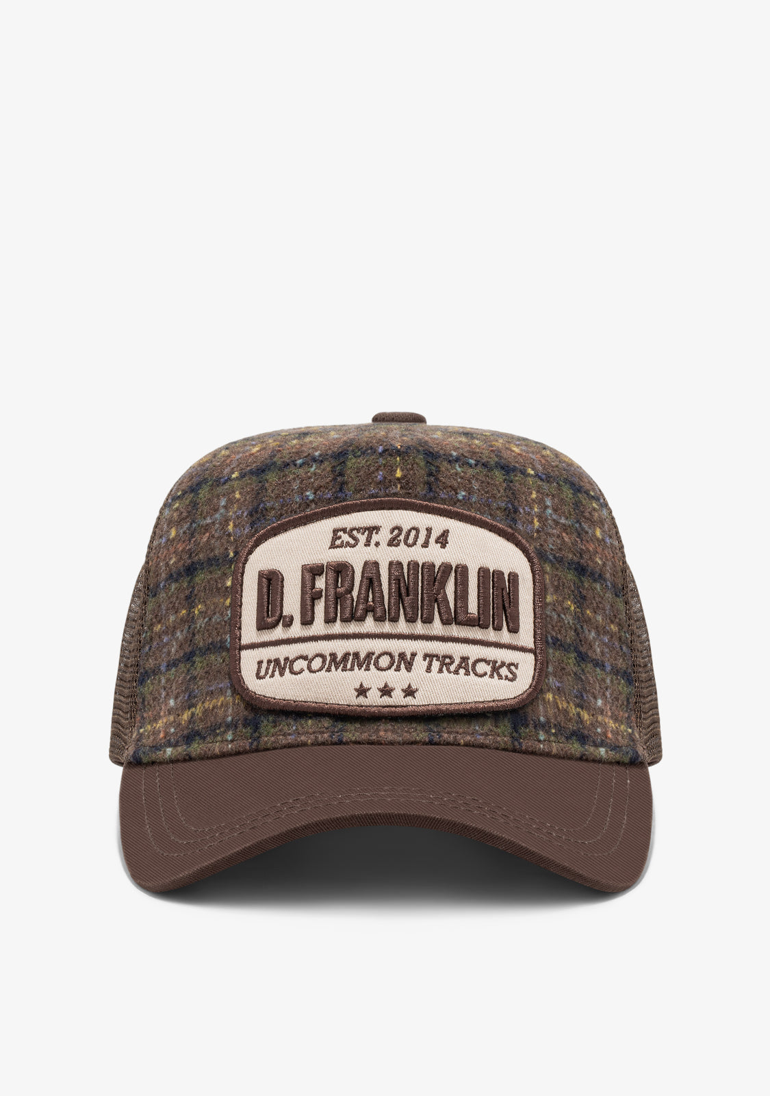 Plaid Trucker Cap Brown