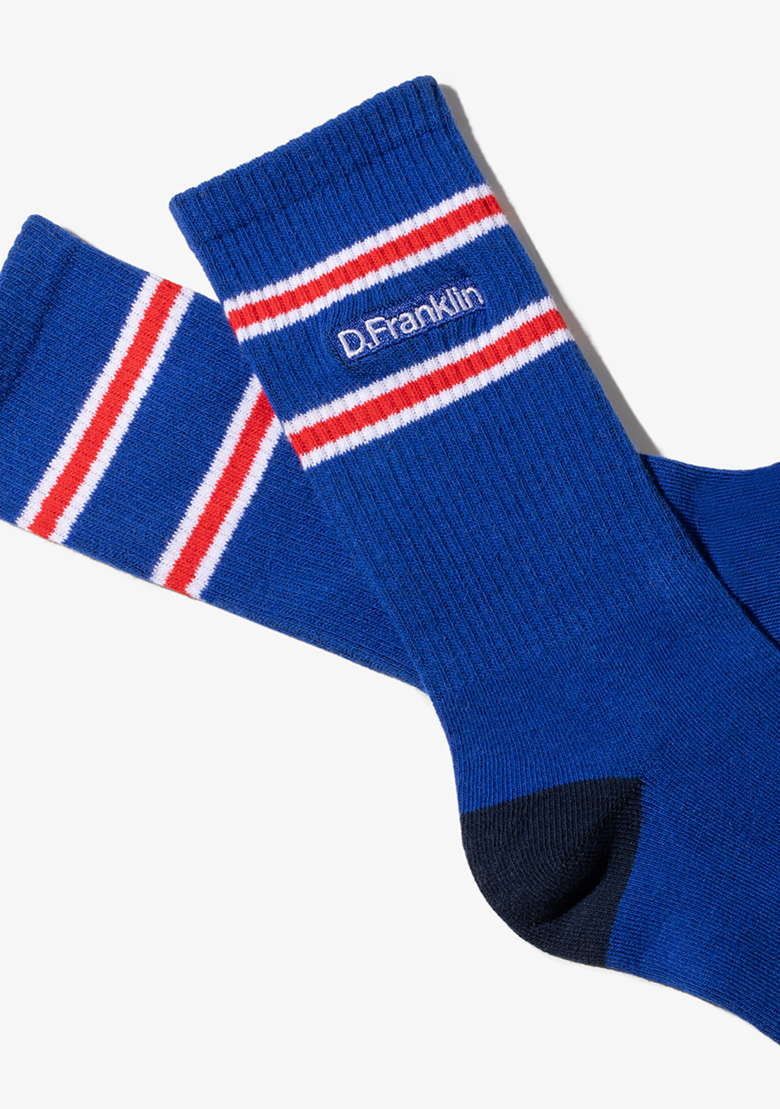 DF 6 Stripes Socks 2 Pack White-Blue