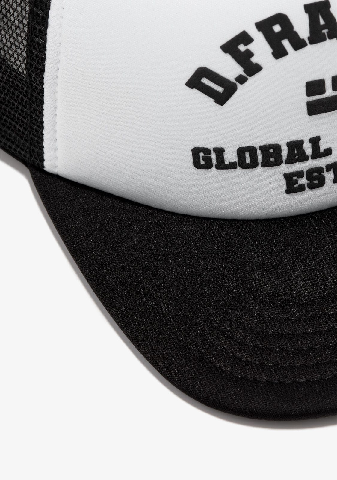 Puff Print Trucker Cap Black-White