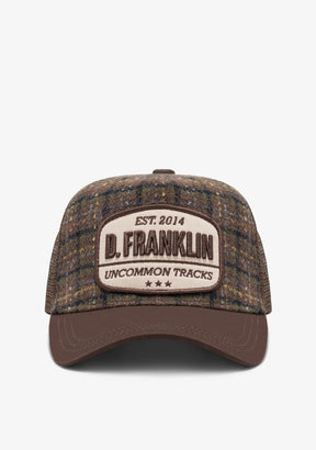 Plaid Trucker Cap Brown