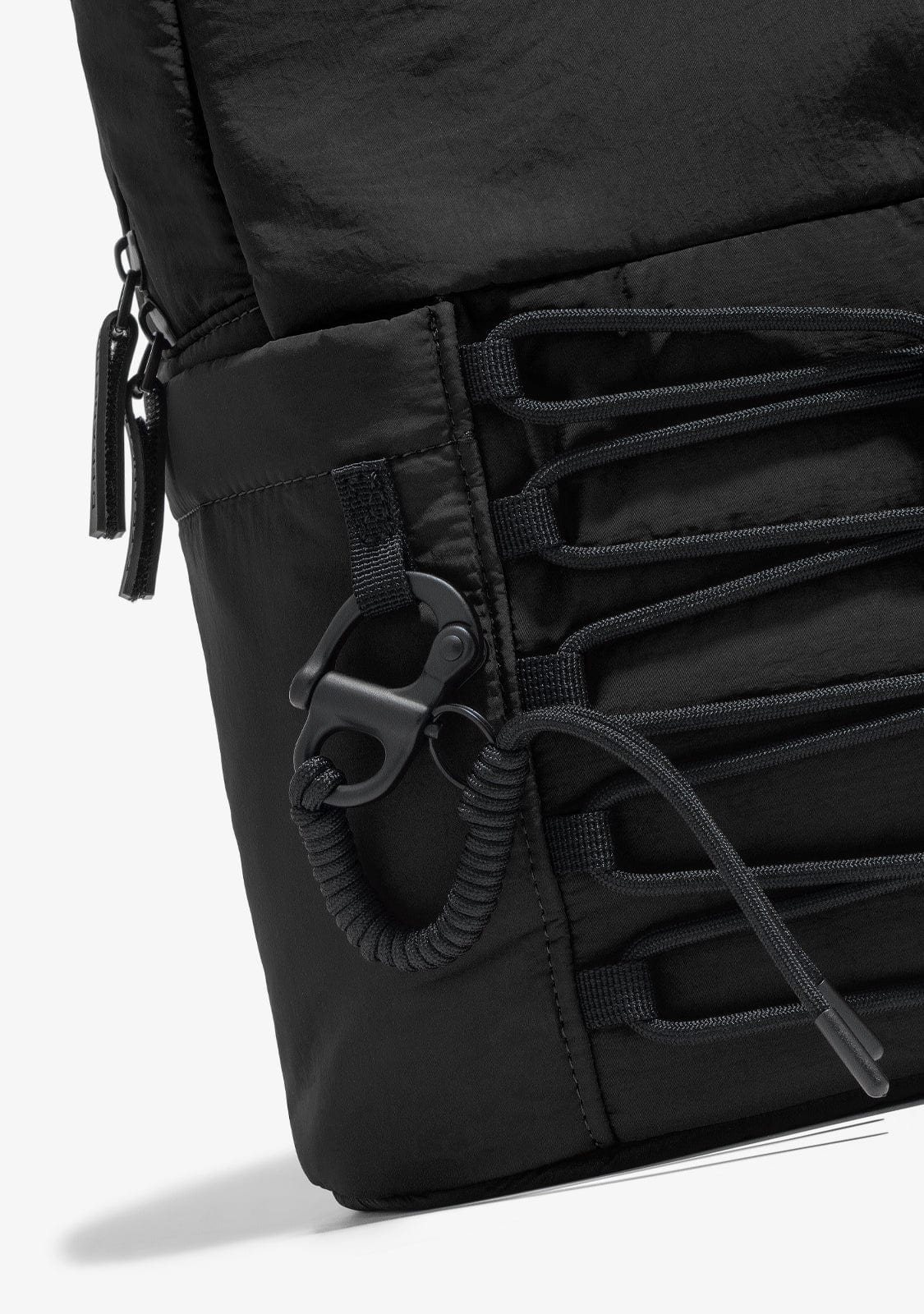 Multi-Pocket Nylon Backpack Black