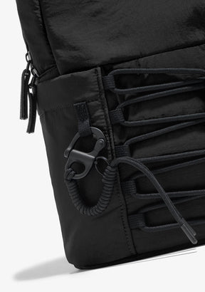 Multi-Pocket Nylon Backpack Black