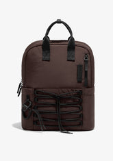 Multi-Pocket Nylon Backpack Brown