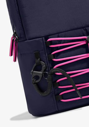 Multi-Pocket Nylon Backpack Navy + Custom Set Fuchsia