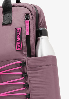 Multi-Pocket Nylon Backpack Pink + Custom Set Fuchsia