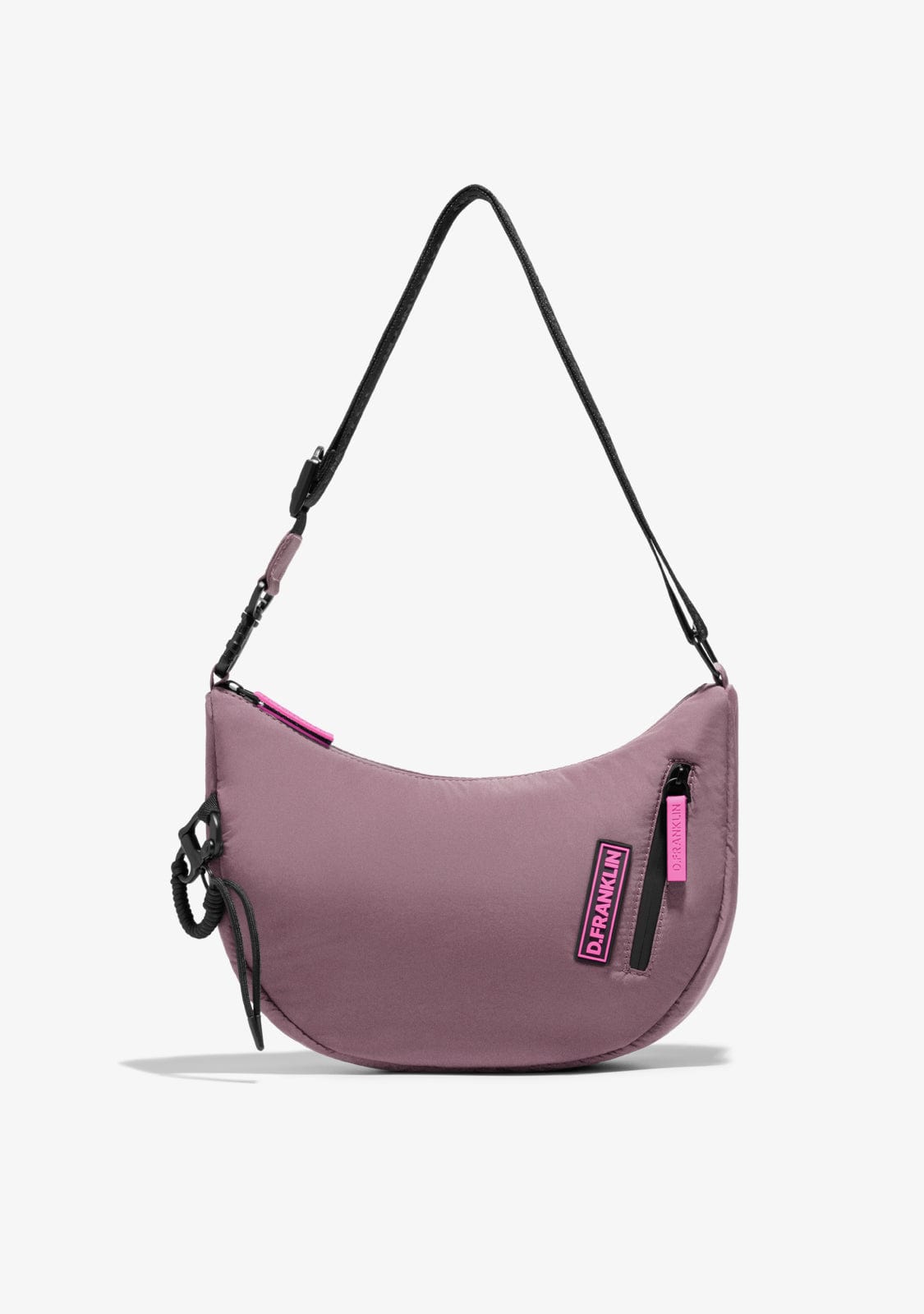 Round Nylon Crossbody Bag Pink + Custom Set Fuchsia