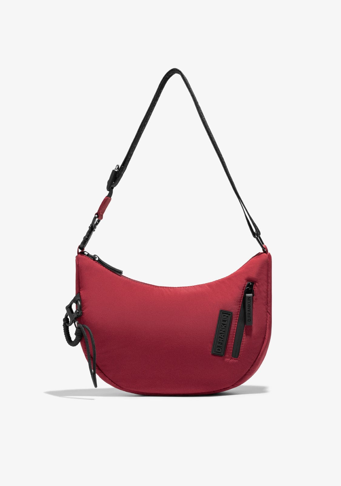 Round Nylon Crossbody Bag Red