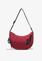 Round Nylon Crossbody Bag Red