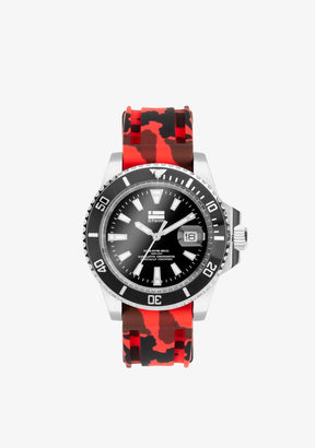 Scuba Diving Red Camo Steel Black