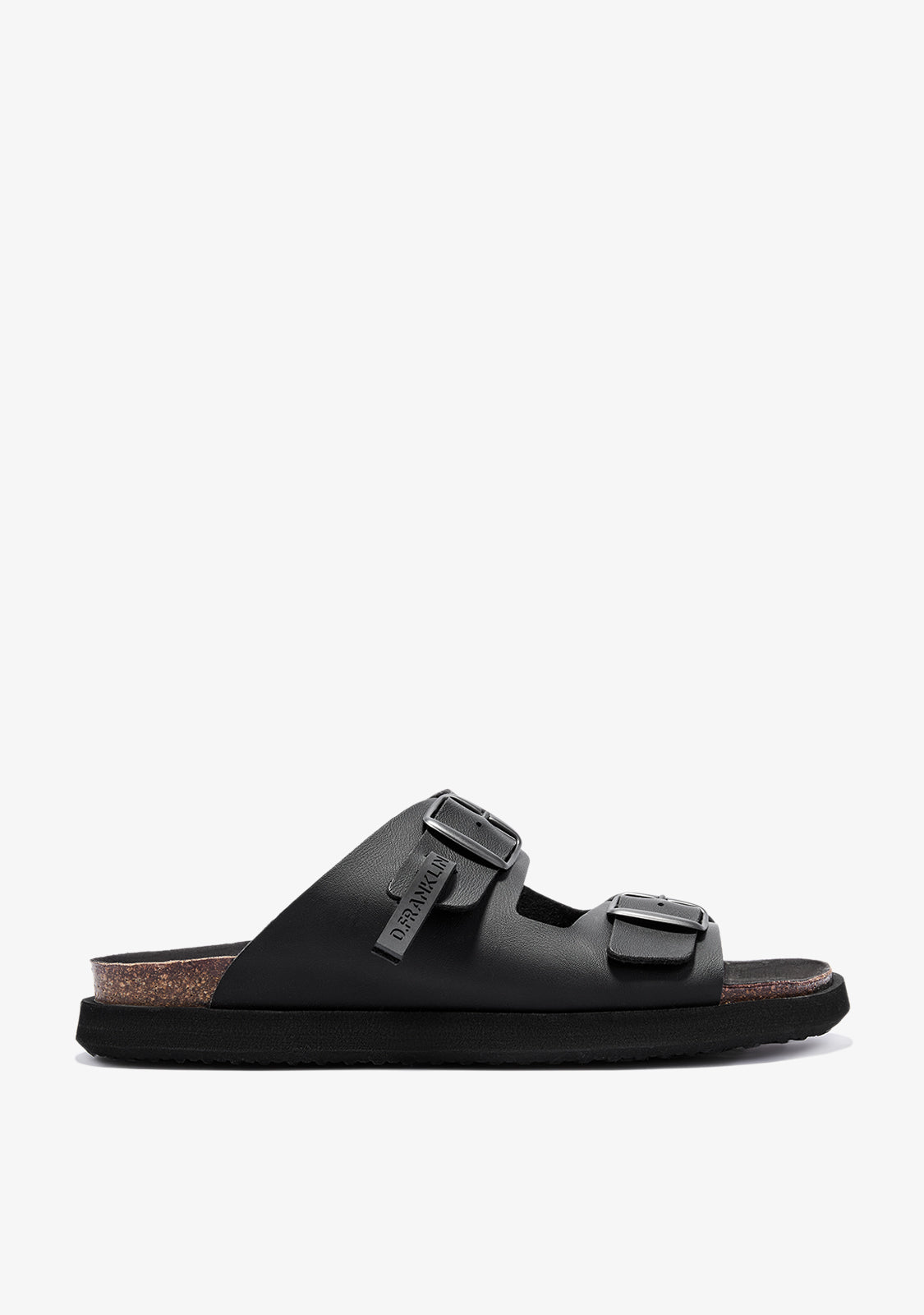 Black sandal for men with a strap