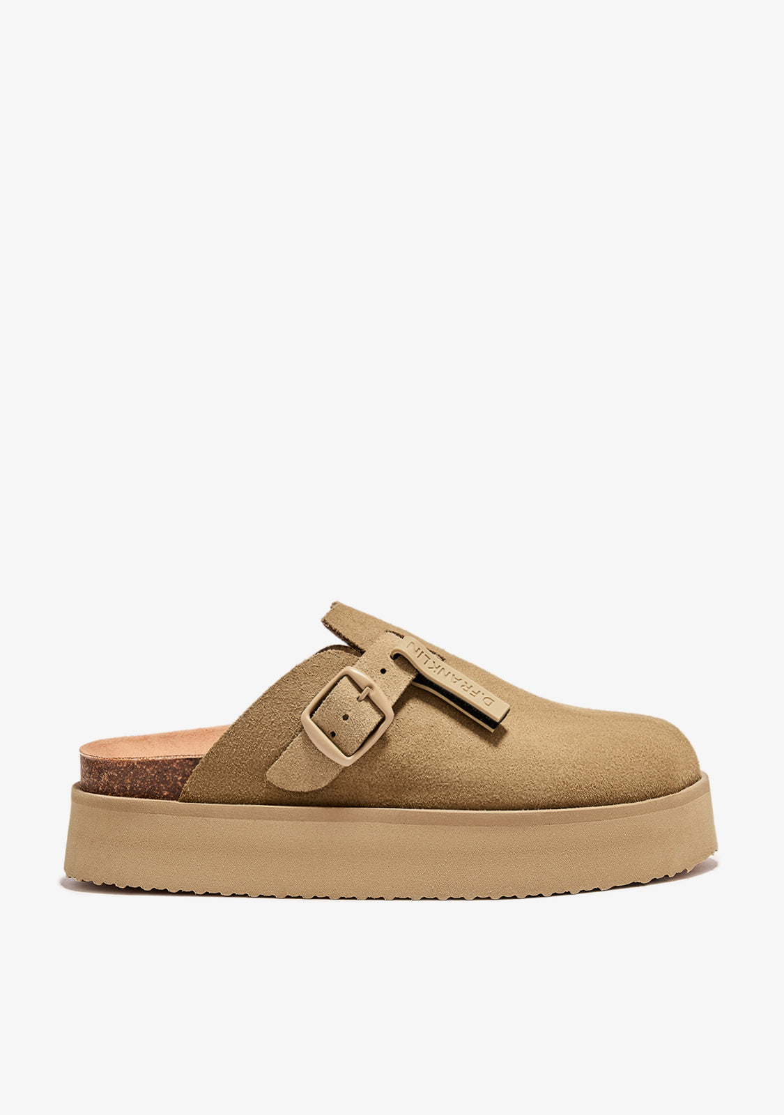 Vibe Sandals Clog Platform Suede Sand