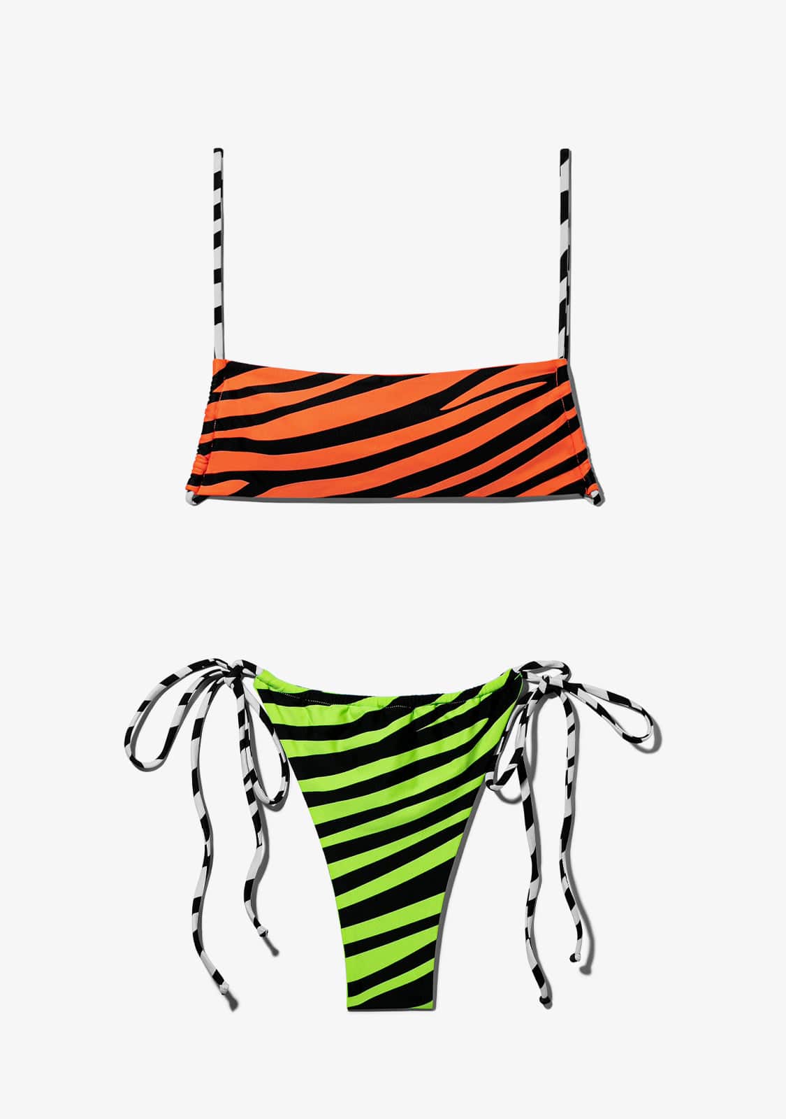 Fiji Top Zebra Orange + Samoa Bottom Zebra Lime Bikini