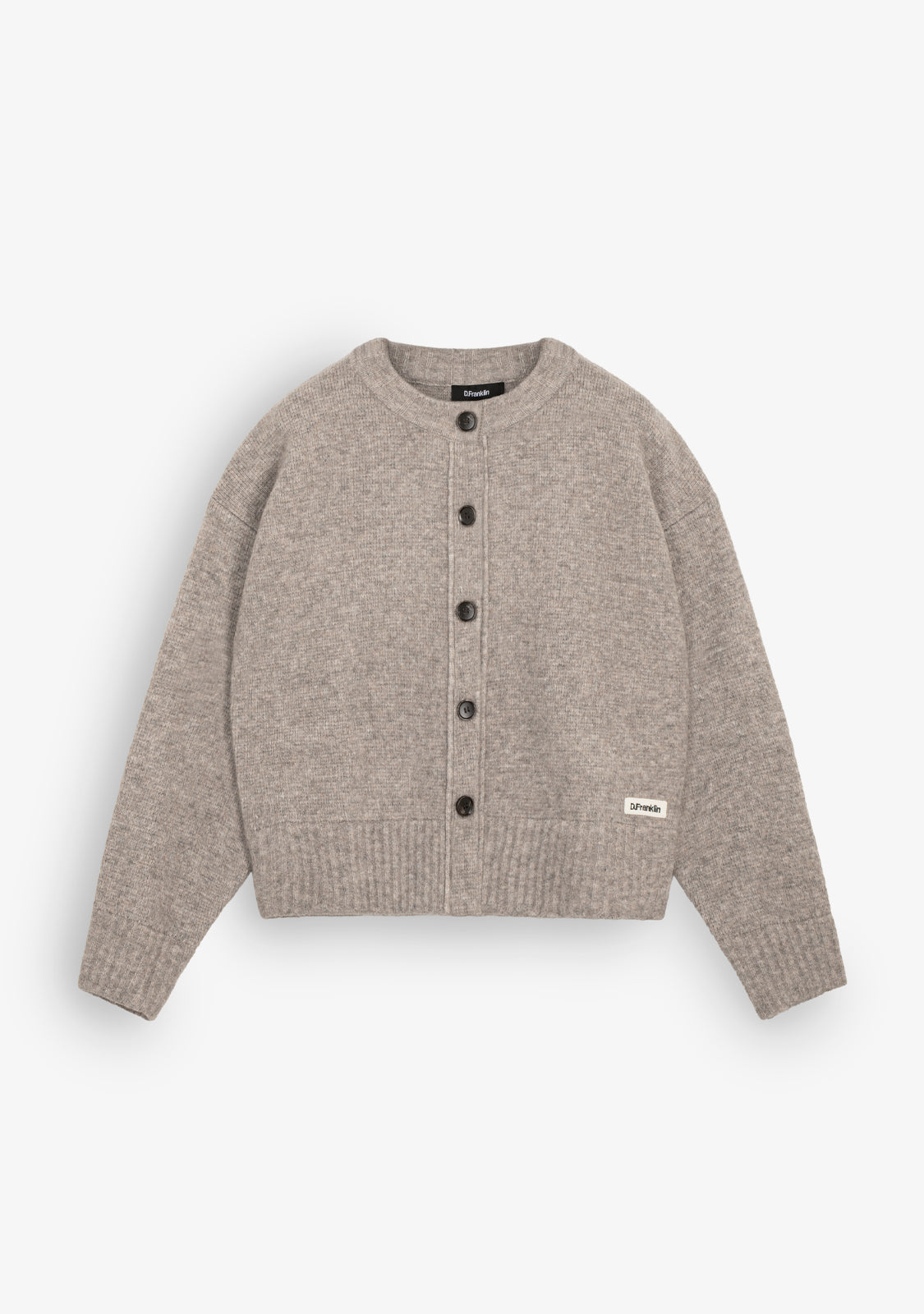 Sand Melange Relaxed Knit Cardigan