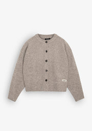 Sand Melange Relaxed Knit Cardigan