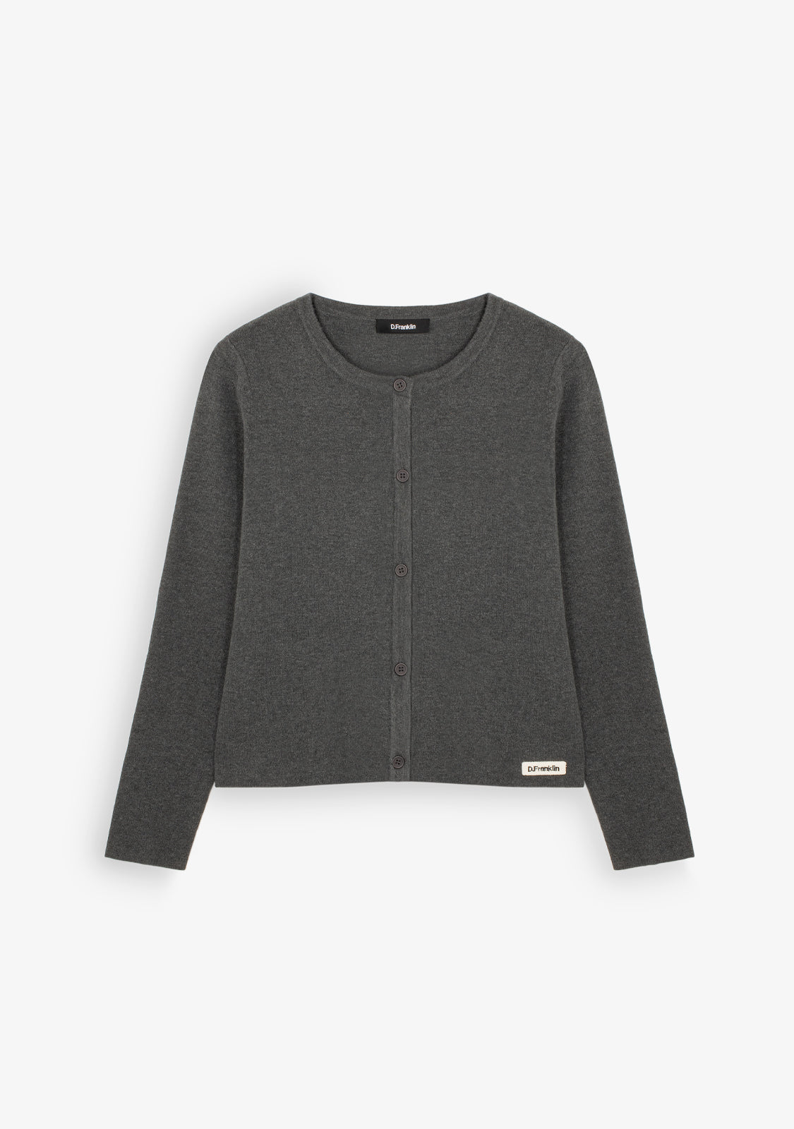 Grey Melange Fine Knit Cardigan
