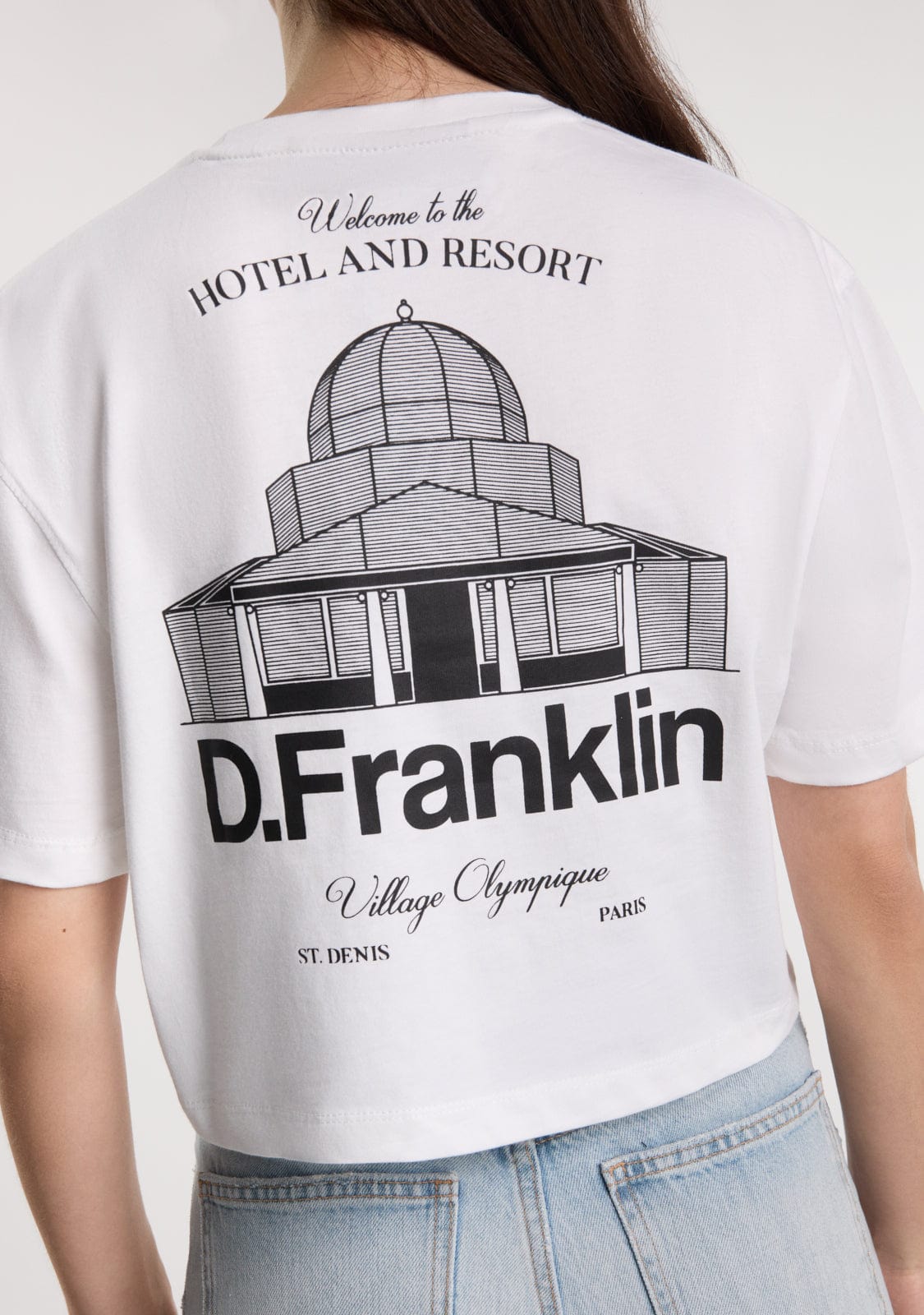 St. Denis Cropped T-Shirt White / Black