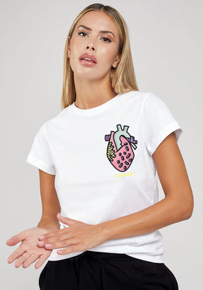 T-Shirt Heart Female White